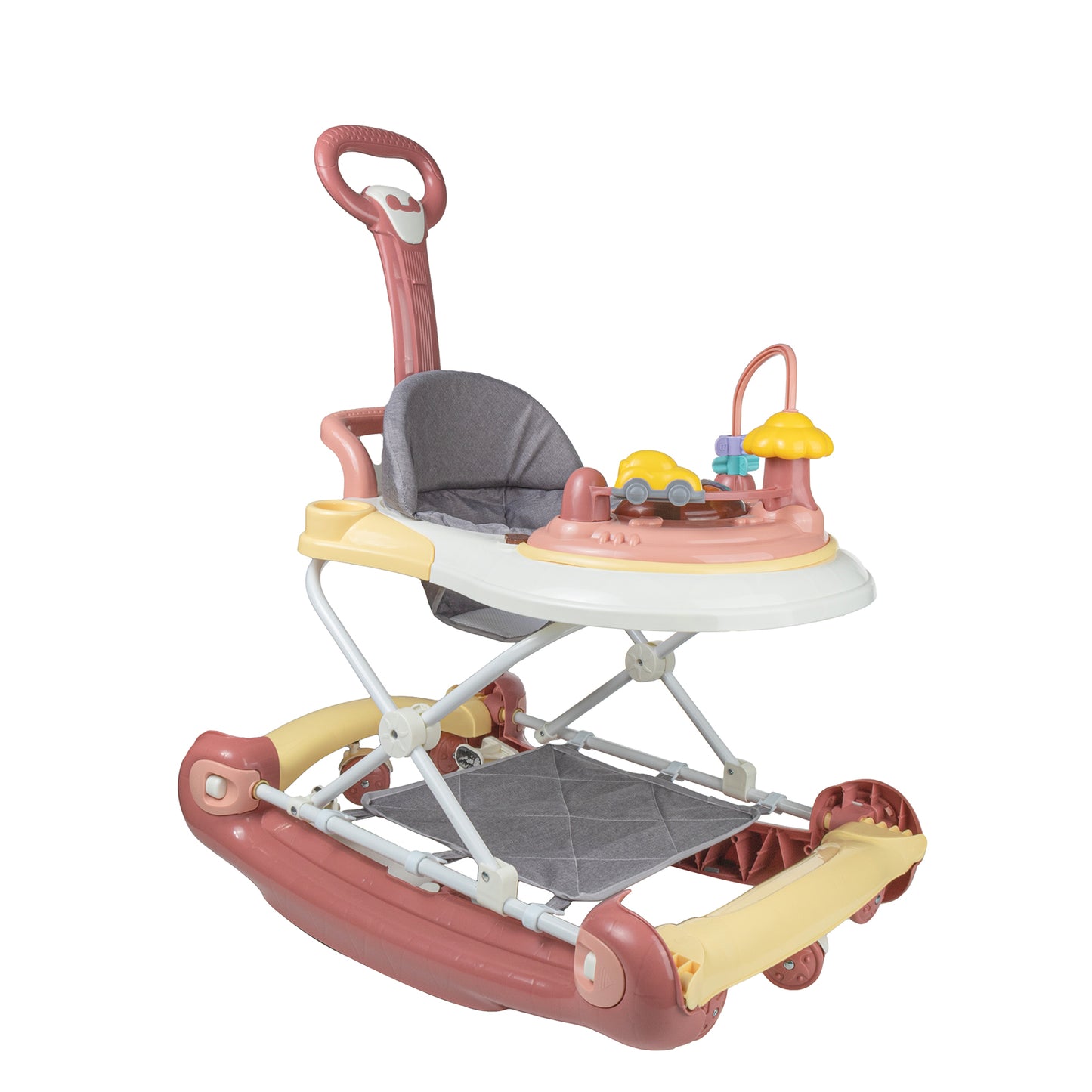 Baby Multi-Functional Comfortable Walker With Awning Anti-Rollover Baby Walker Can Sit, Adjust And Shake The Walker