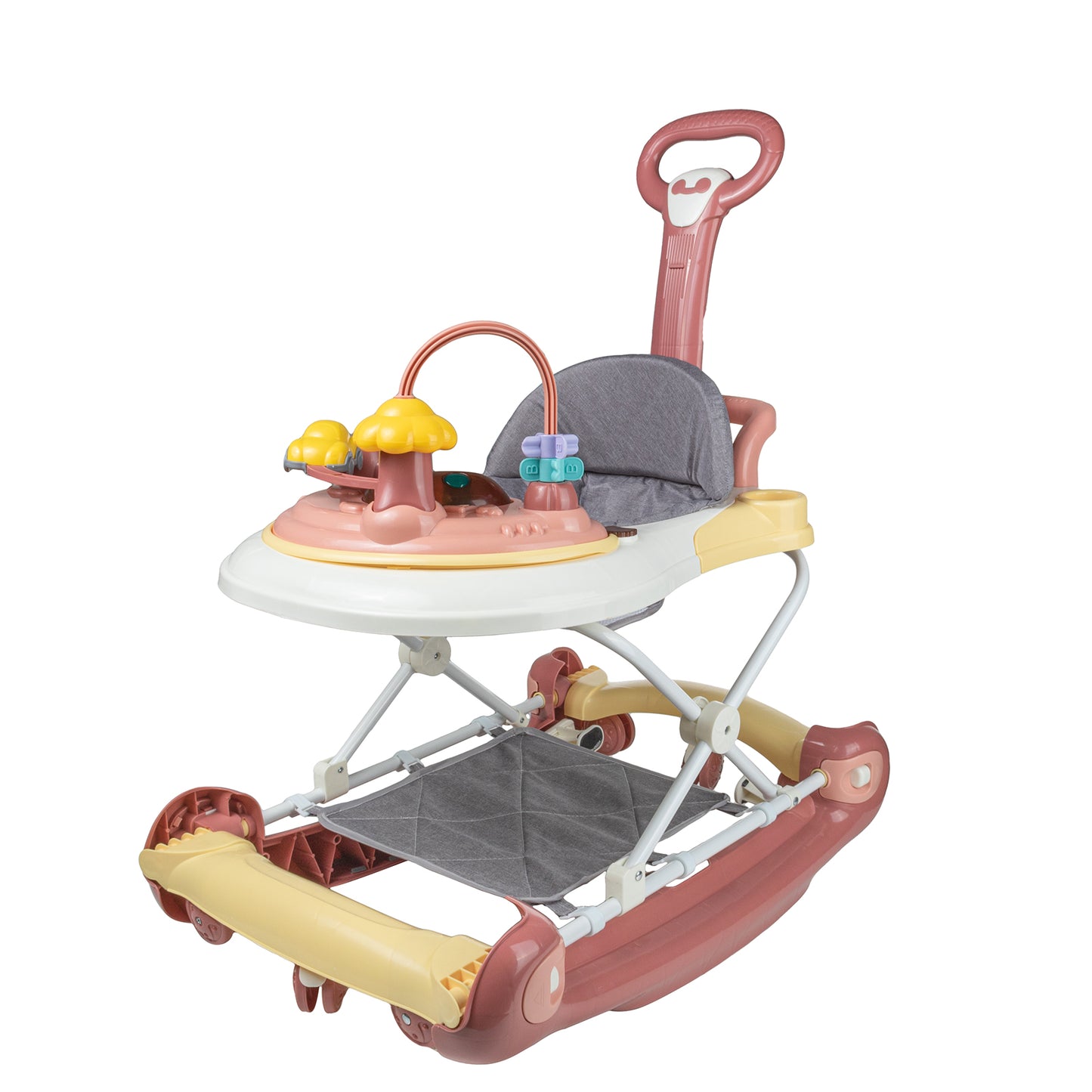 Foldable Baby Walkers With Universal Wheel Multifunction Anti-Roll Anti O-Leg Walker Handcart Learning Start Walker