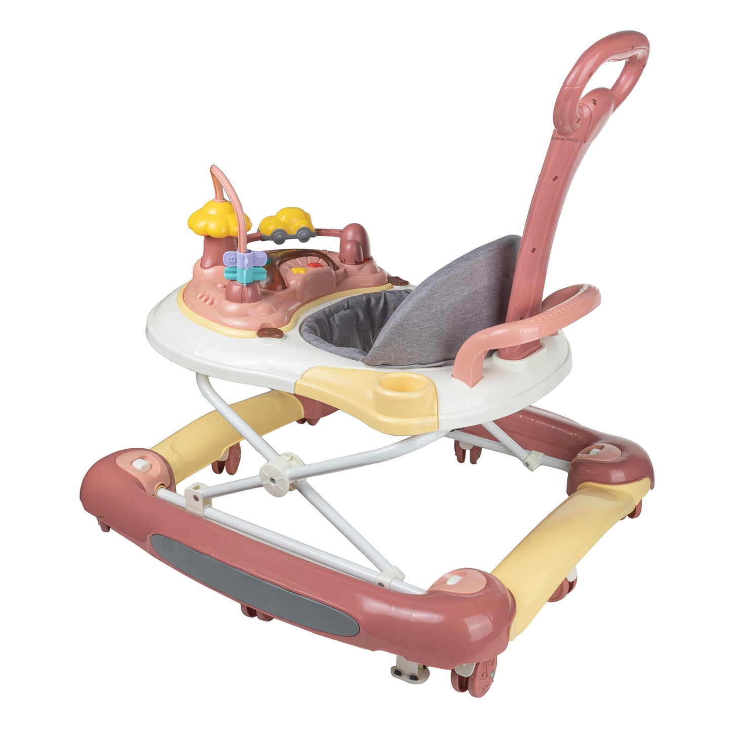 Foldable Baby Walkers With Universal Wheel Multifunction Anti-Roll Anti O-Leg Walker Handcart Learning Start Walker