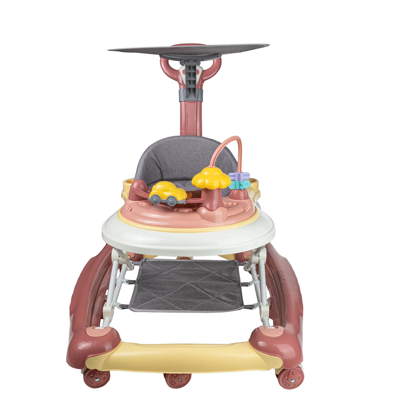 Foldable Baby Walkers With Universal Wheel Multifunction Anti-Roll Anti O-Leg Walker Handcart Learning Start Walker