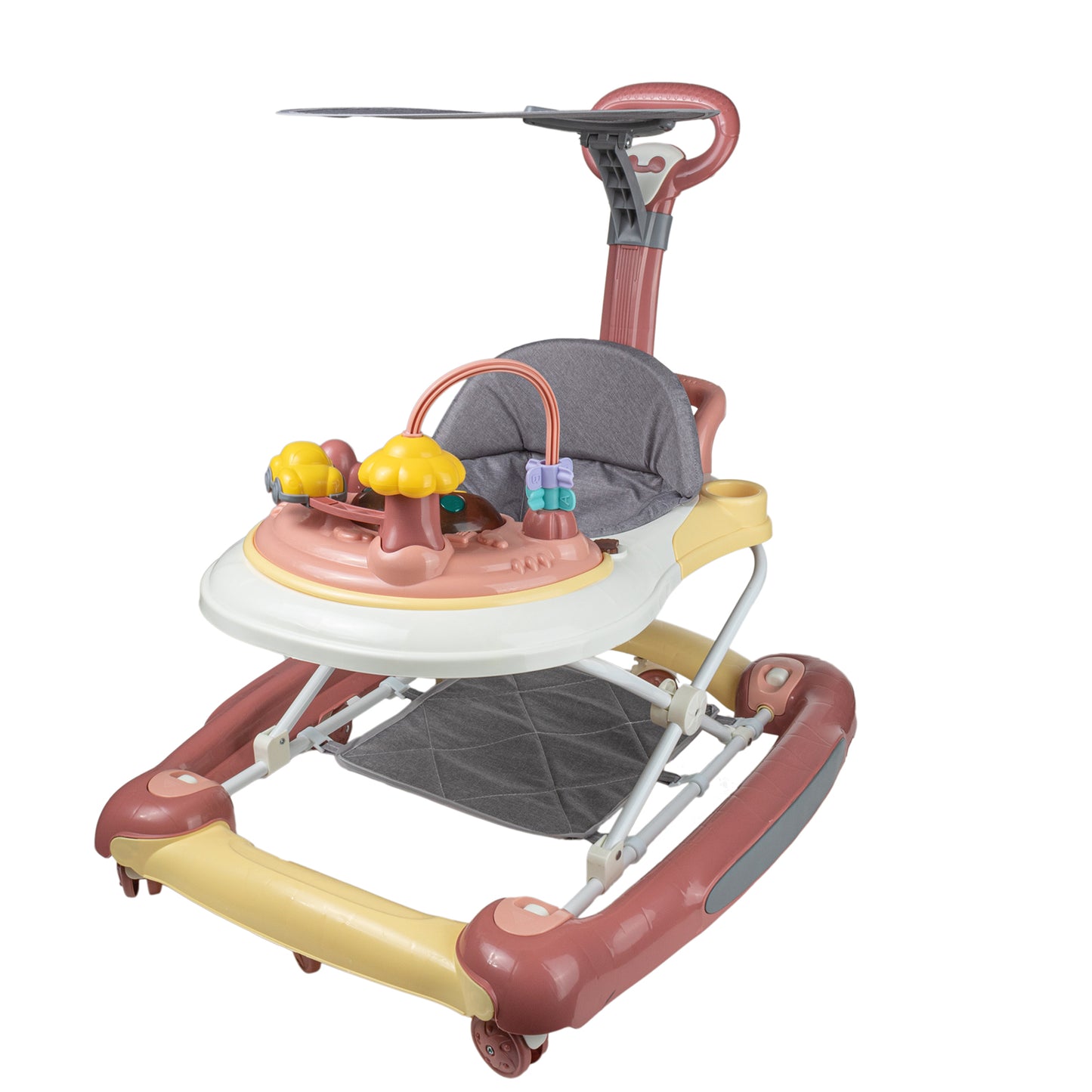 Foldable Baby Walkers With Universal Wheel Multifunction Anti-Roll Anti O-Leg Walker Handcart Learning Start Walker