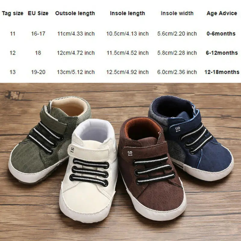 Pudcoco US Stock 0-18M New Baby Boys Girls Sneakers Leather Sports Crib Soft First Walker Shoes First Walkers For 0-18month