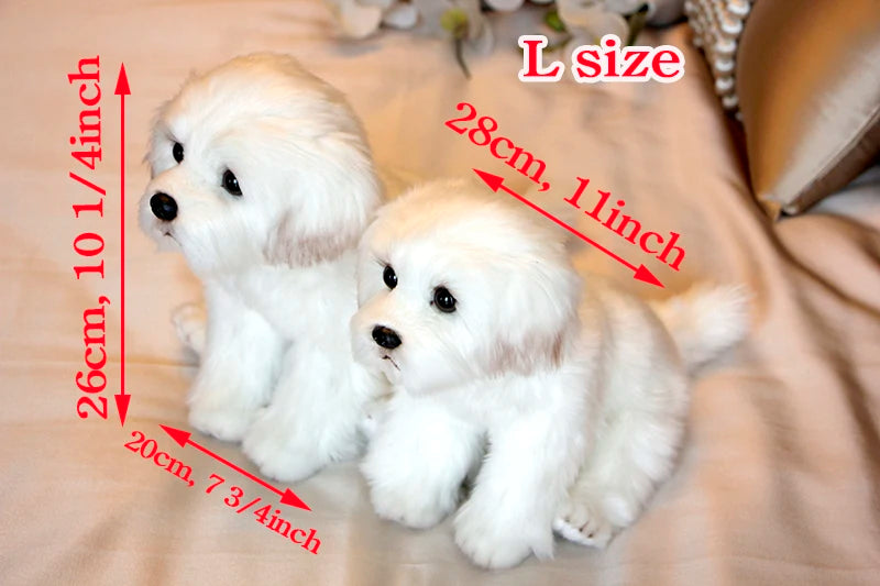 Maltese Stuffed Dog Dolls Plush Toy Cute Simulation Pets Fluffy Baby Birthday Gifts Christmas Children Malzis Puppy Dropshipping