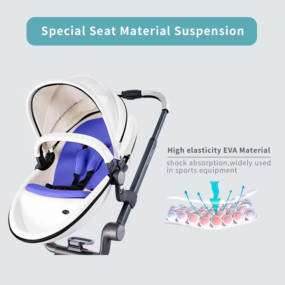 Hot Mom F22 baby stroller 3in1 ,adjustable seat,aluminum frame,solid rubber tires,rain cover,mosquito net,large storage basket