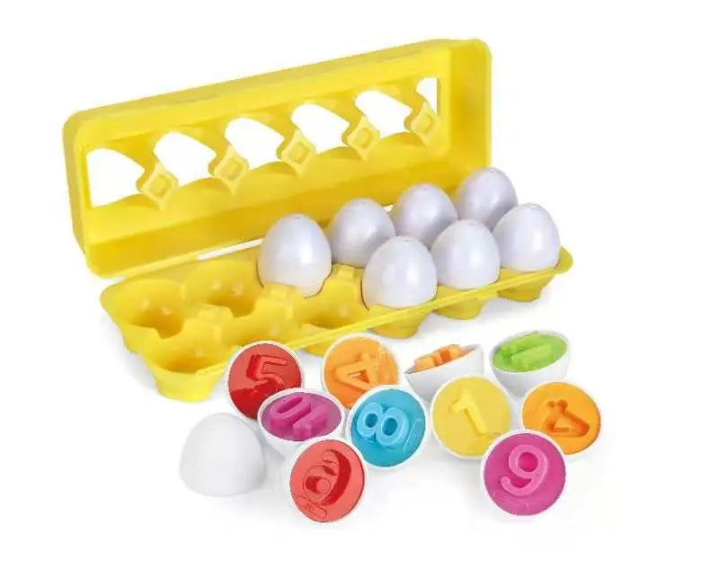 6/12PCS Montessori Smart Eggs In Cup Education Early Learning Geometric Shape Math Alphabet Puzzle Sorter Game Baby Toy Children