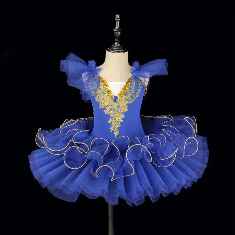 Summer Stage Ballet Dance Dress Girls Performance Tutu Kids Clothes Vestido Girl Mesh Princess Dress for Children's Day