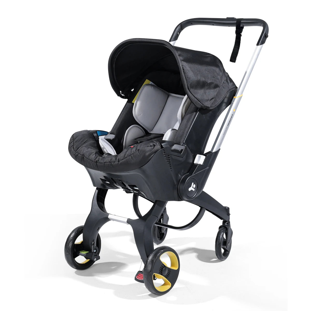 Portable, lightweight and folding baby stroller, metal frame, can be pushed in both directions, comes with sunshade