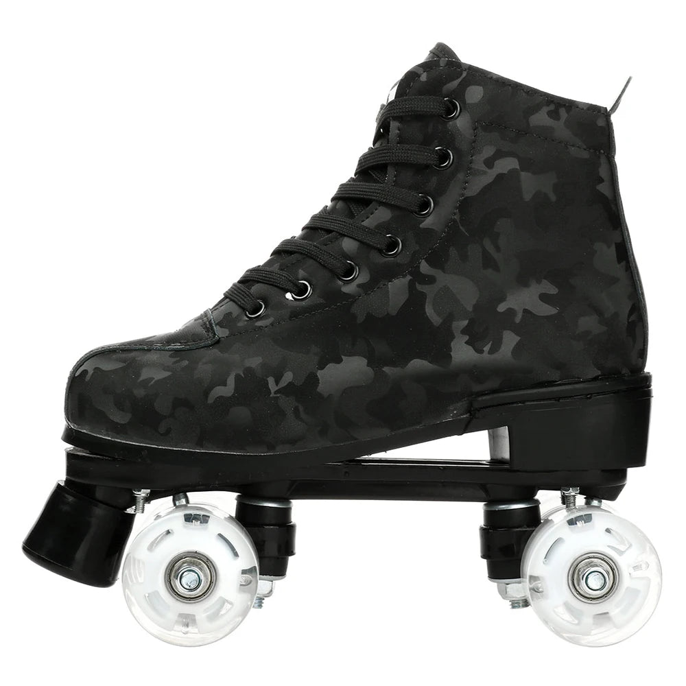 Outdoor Roller Skates Sports Double Row Skates Quad 4 Wheels Skating Flashing Roller Skates Shoes for Youth Boys Girls