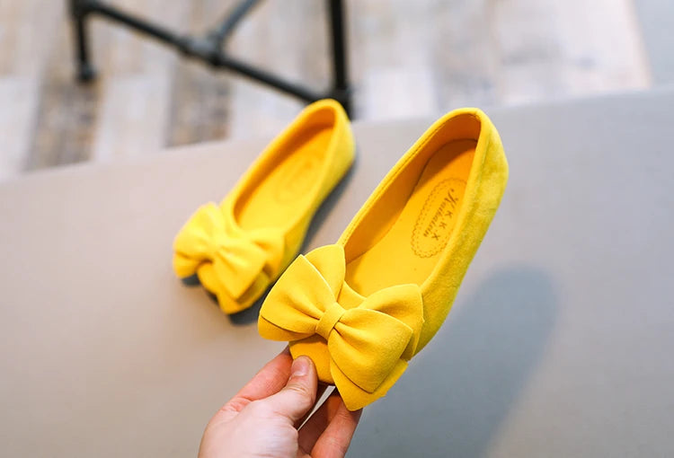 2024 New Fashion Girls Shoes PU Leather With Big Bowtie Candy Color Children Sandals Slip-on Kids Casual Shoes 21-36 Soft Hot