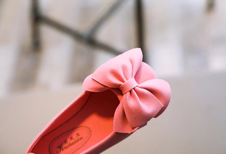 2024 New Fashion Girls Shoes PU Leather With Big Bowtie Candy Color Children Sandals Slip-on Kids Casual Shoes 21-36 Soft Hot