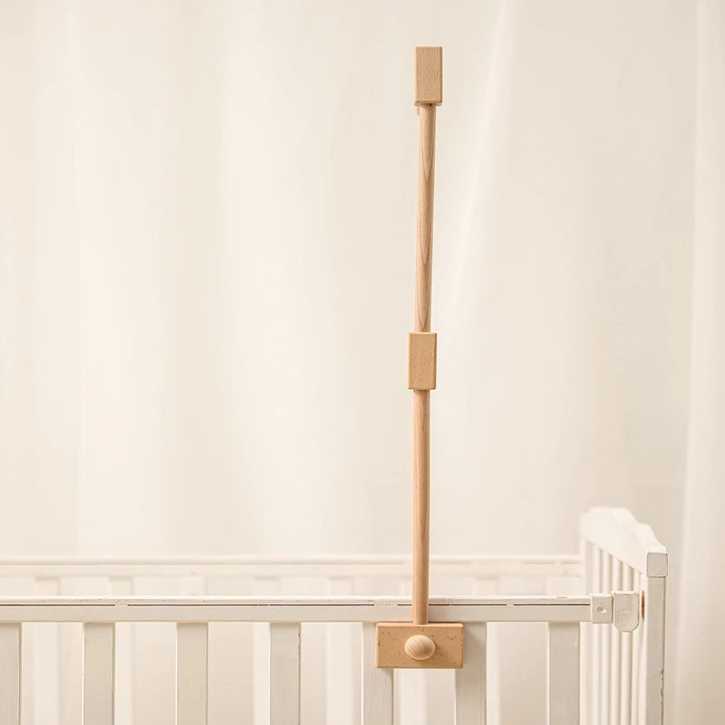Baby Montessori Wooden Gym Frame Rattle Toys Newborn Mobile Hanging Sensory Toys Foldable Play Gym Frame Kid Holder Bracket Gift