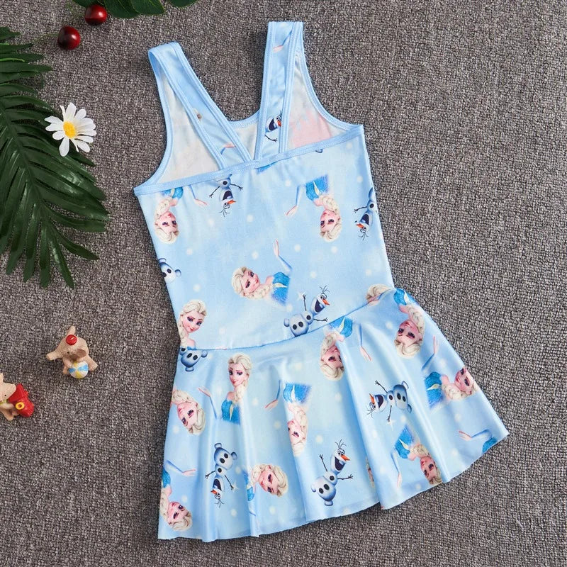 2-13 years Disney Frozen Elsa Girls Clothes Swimsuit Swimsuit Fashion Kids Swimwear Dress And Hat For Children Unicorn