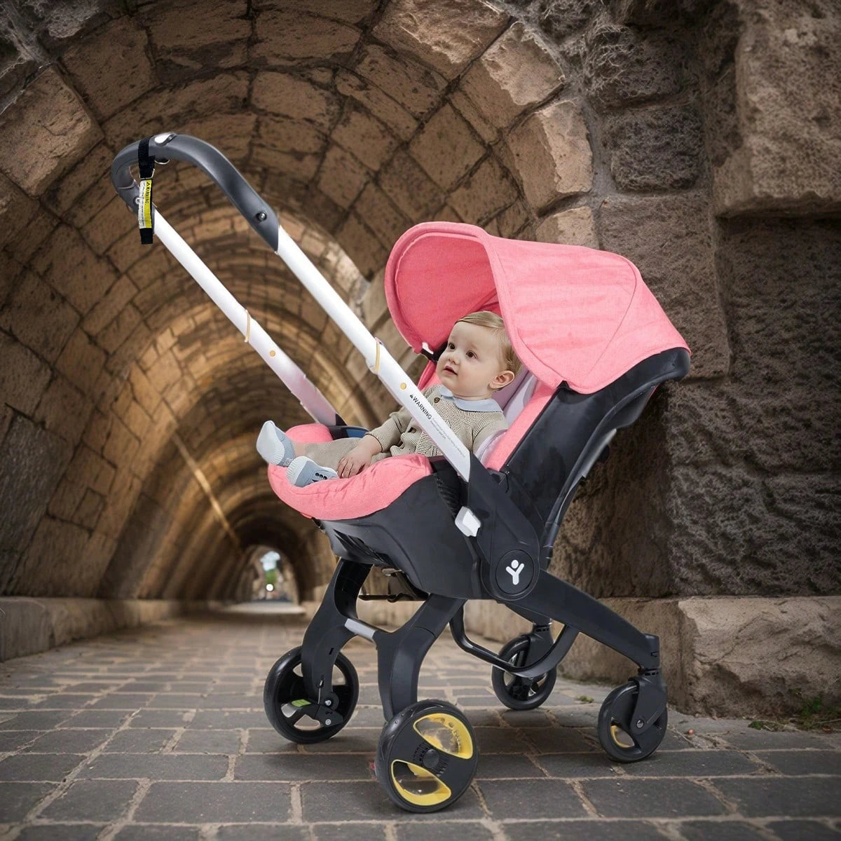 Travel baby stroller, bidirectional push, metal frame, foldable for easy carrying