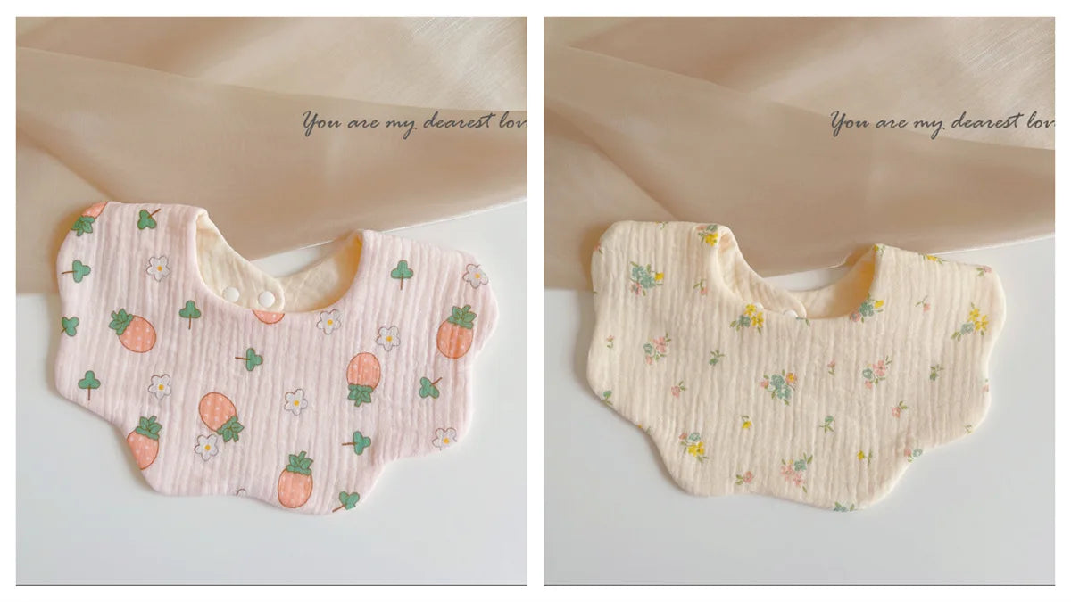 Summer Baby Cotton Gauze Waterproof Bibs Soft Cartoon Infant Bib Burp Cloths Bandana Scarf for Boy Girl Feeding Saliva Towel New