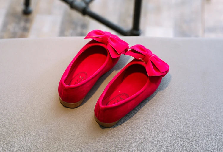 2024 New Fashion Girls Shoes PU Leather With Big Bowtie Candy Color Children Sandals Slip-on Kids Casual Shoes 21-36 Soft Hot