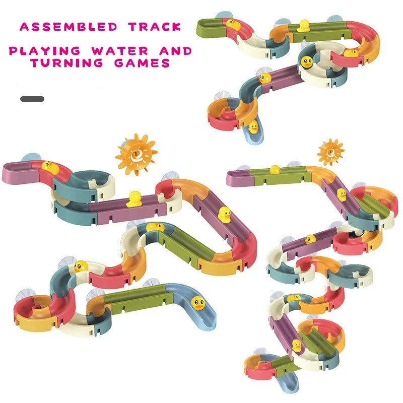 Children DIY Assembling Track Slide Suction Cup Toys Children Bath Tub Shower Wall Delight Game Assembling Track Suction Toys