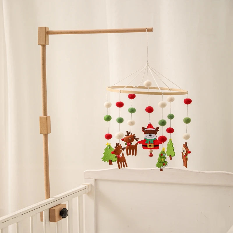 Baby Montessori Wooden Gym Frame Rattle Toys Newborn Mobile Hanging Sensory Toys Foldable Play Gym Frame Kid Holder Bracket Gift