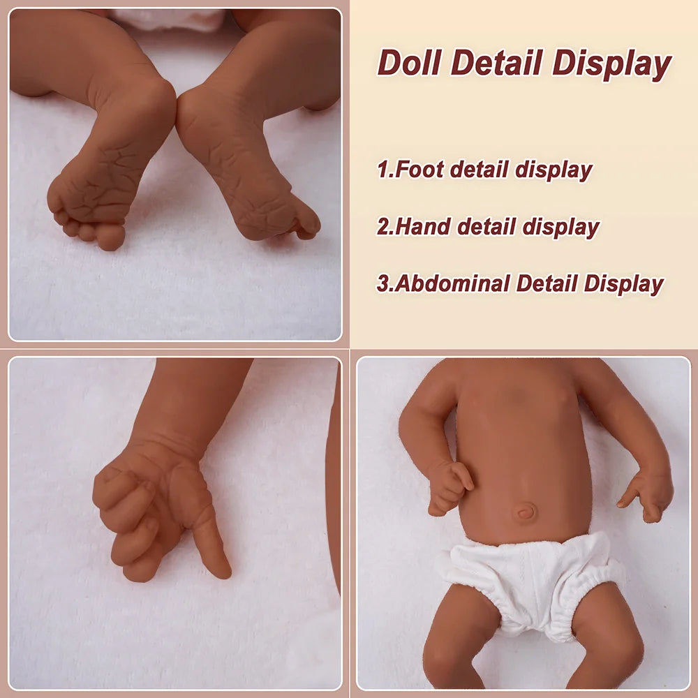 17.72 inch full body soft silicone boy reincarnation doll washable, with realistic baby touch design toy | Gift 🎁| collect
