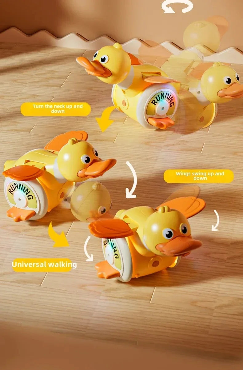 a Rotating Duck Baby Toy Infant Sensory Crawling Dancing Runing Duck Tummy Time Toys For Babies Boy Girl Learning Walking Gifts
