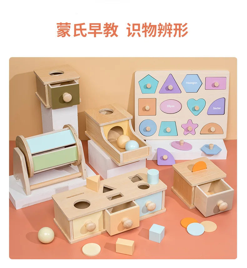 Montessori Wooden Multifunction Toys Box Children Puzzle Sensory Logic Thinking Game Box Toys Children Early Education Toys Gift