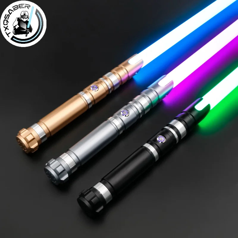 TXQSABER RGB Lightsaber Metal Handle Heavy Dueling Saber With 16 Soundfont And 12 Kind Light Kids Toys Blaster FOC Laser Swords