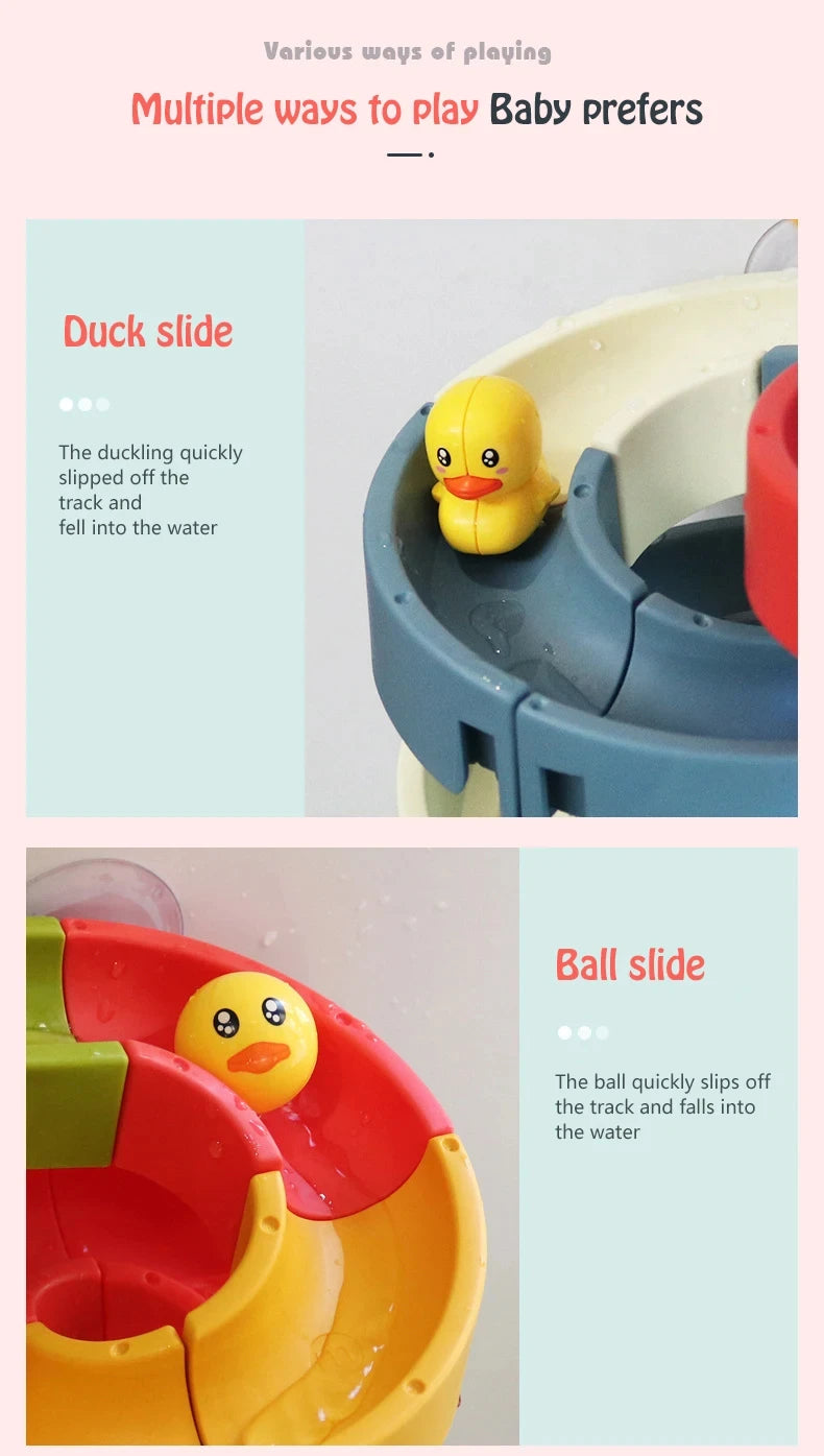 Children DIY Assembling Track Slide Suction Cup Toys Children Bath Tub Shower Wall Delight Game Assembling Track Suction Toys