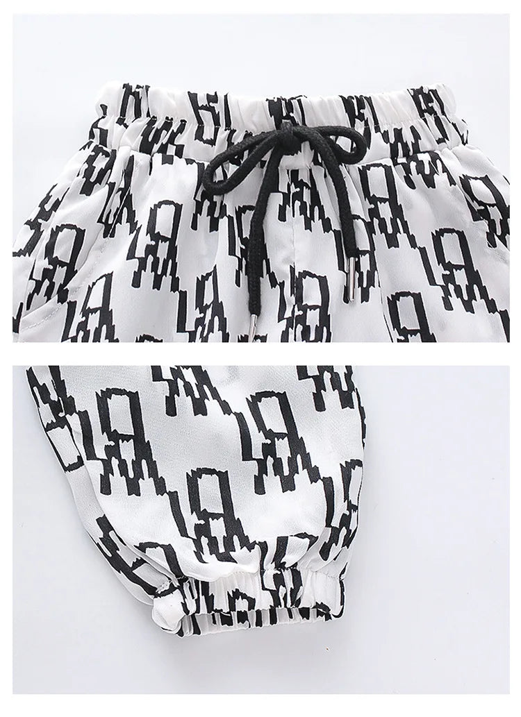 Kids Girls Clothing Sets Mother Kids Clothes Summer Children Clothings Cotton Toddlers Girl Short Sleeve Pants 2pcs Clothes Suit