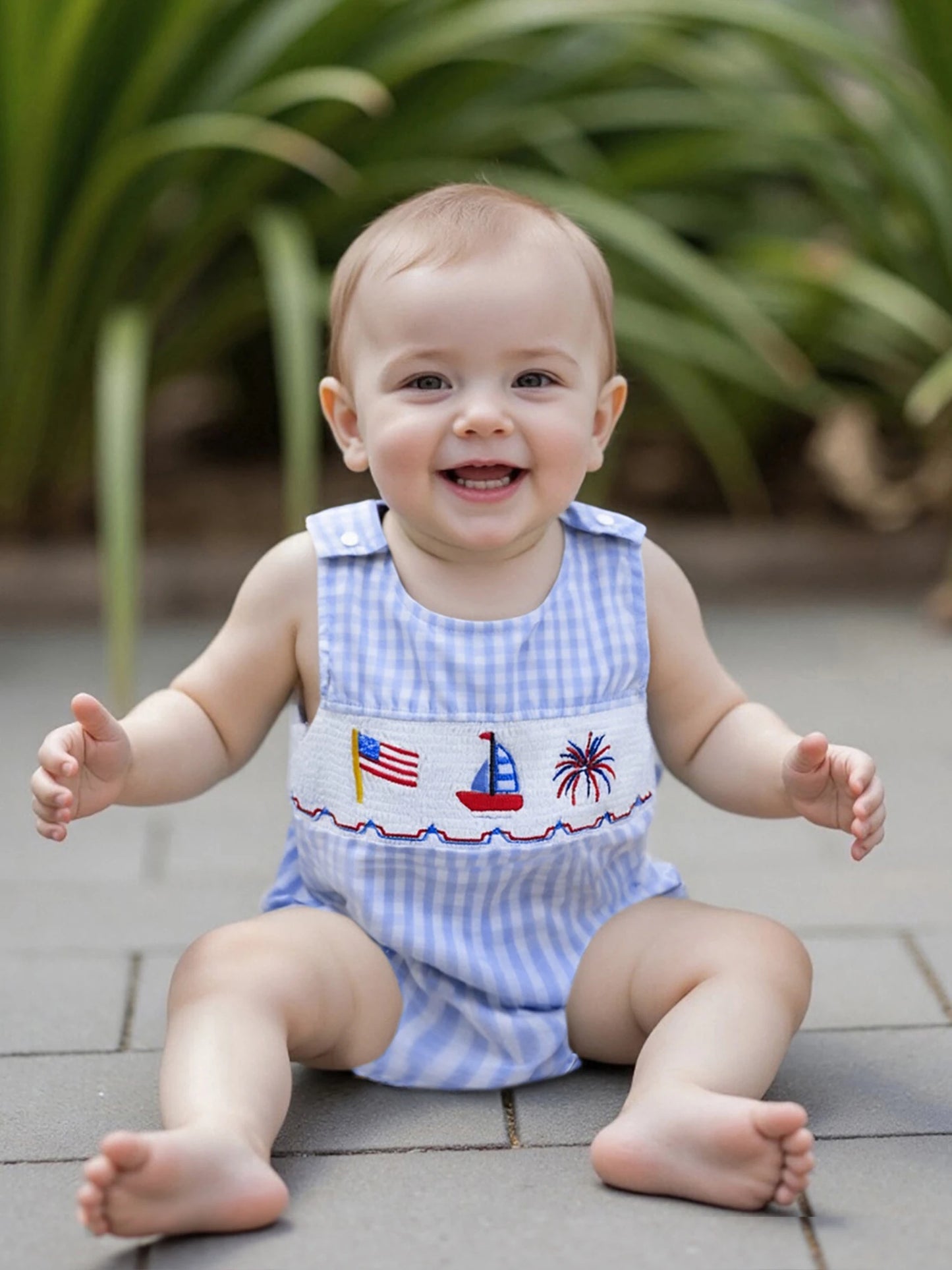 Infant Patriotic Sleeveless Romper Round Neck Jumpsuit Baby Boy 4th of July Playsuit Summer Outfit Newborn
