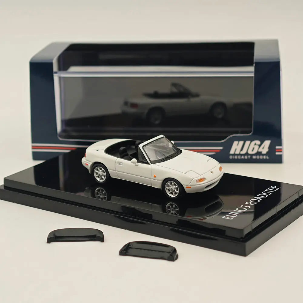 1/64 Hobby JAPAN For EUNOS ROADSTER NA6CE WITH TONNEAU COVER White HJ642025AW Diecast Models Car Limited Collection Toys Gift