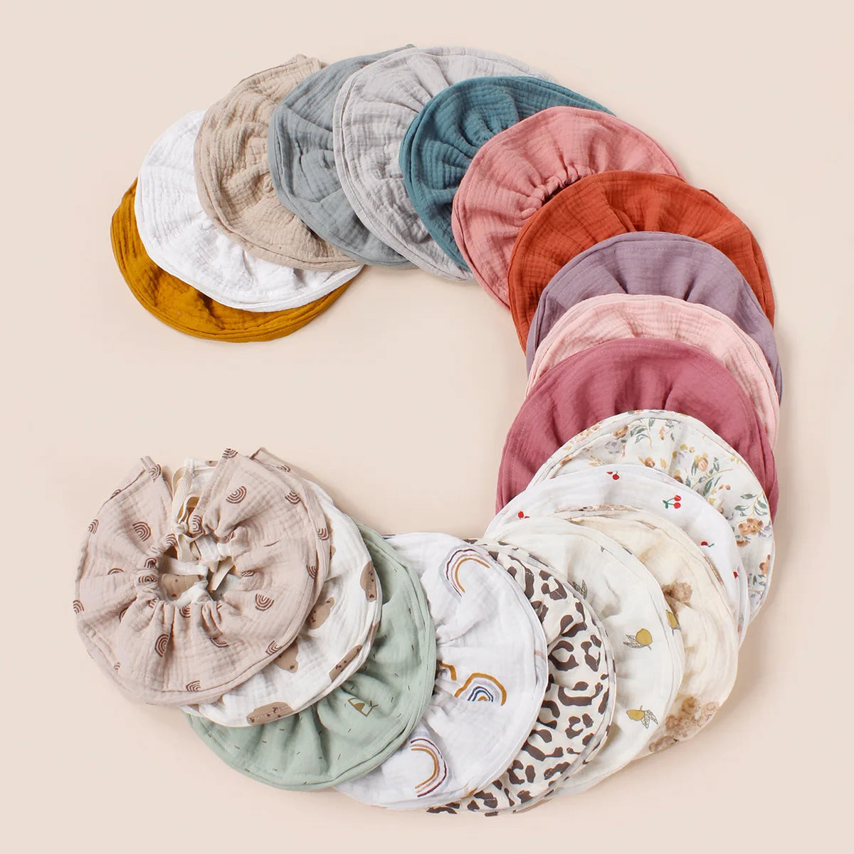 Cotton Gauze Lace Up Baby Bibs New Print Saliva Towel Newborn Burp Cloths Bandana Scarf for Boys Girls Feeding Drool Bib Summer