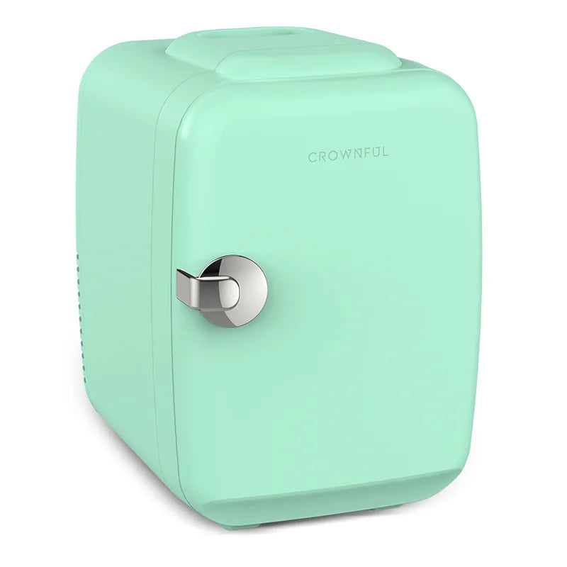 Crownful 4L Mini Multifunction Refrigerator 120V Electric Portable Beauty Cooler Warmer Car Mini Fridge for Home Camping Travel