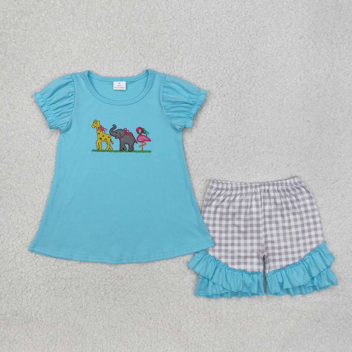 3.20 y NEW stock Baby Girls Summer Clothing Wholesale Boutique Embroidery MAMA'S GIRL Flower Pattern Pink Shorts set