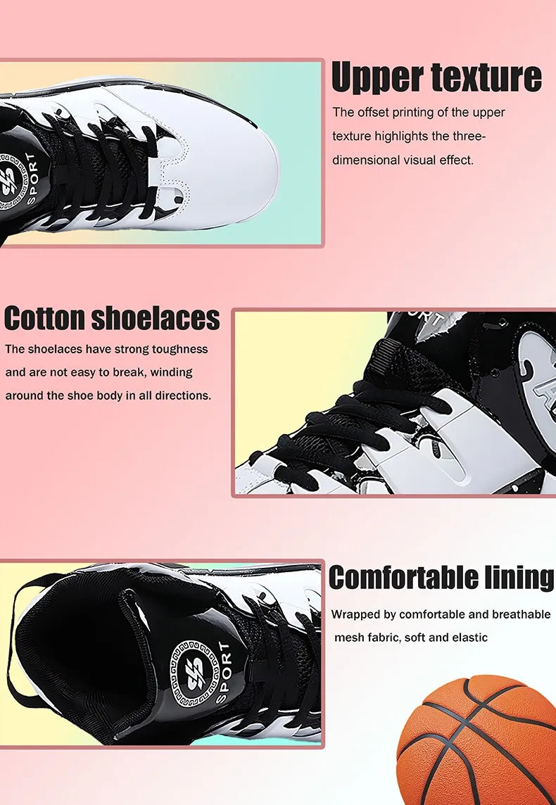 Men's basketball shoes, breathable and non slip outdoor sports shoes, walking and running basketball shoes