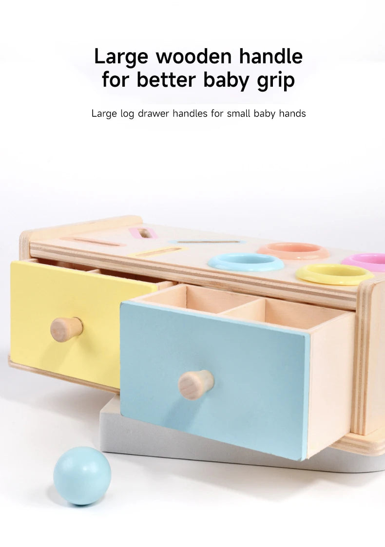 Montessori Wooden Multifunction Toys Color Spinning Coin Box Wooden Toys Children Puzzle Sensory Early Education Game Toys Gift