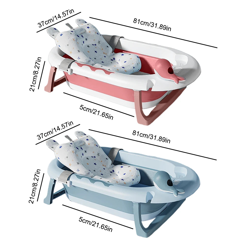 Foldable Baby Bathtub, Safe and Portable Bathing Solution for Infants and Toddlers, Suitable for 6-12 Months, Easy