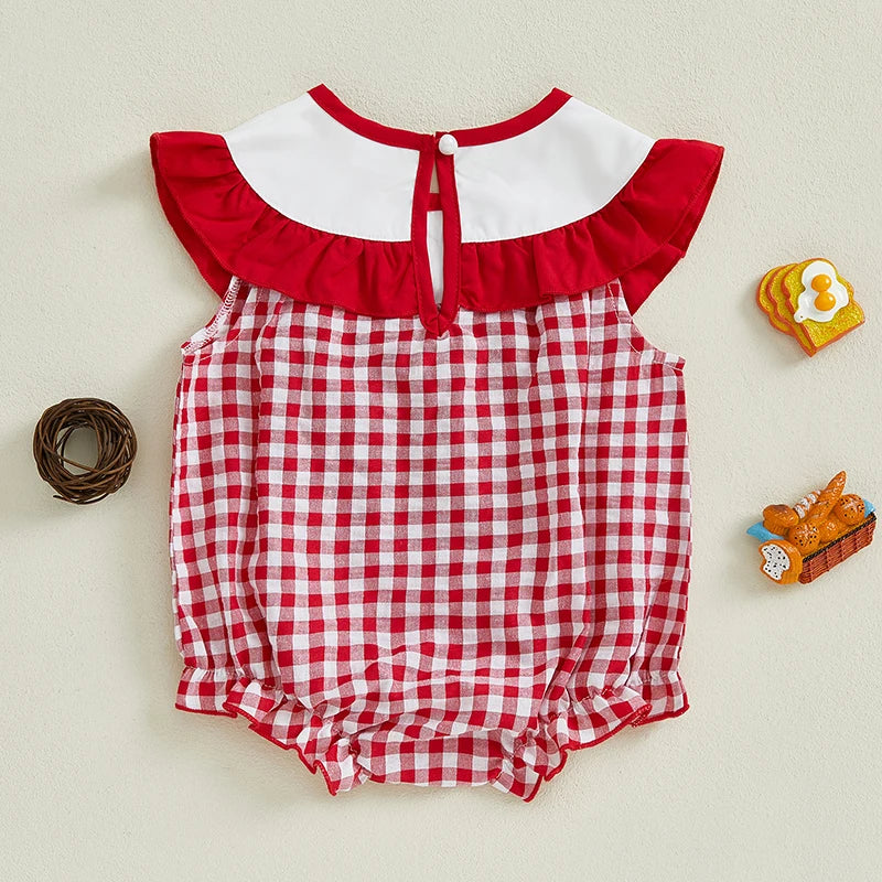 Toddler Girls Jumpsuit Sleeveless Round Neck Floral Print Ruffle Romper Playsuit Summer Outfit for Everyday Wear and Playtime