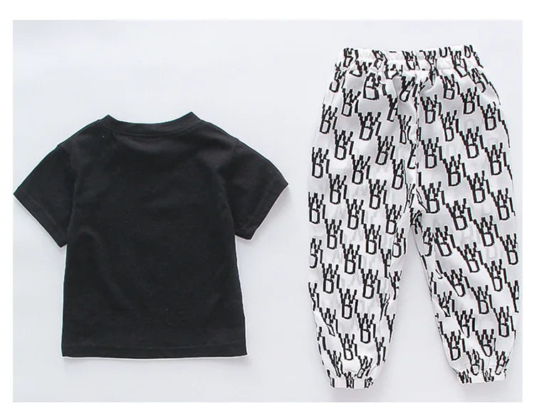 Kids Girls Clothing Sets Mother Kids Clothes Summer Children Clothings Cotton Toddlers Girl Short Sleeve Pants 2pcs Clothes Suit