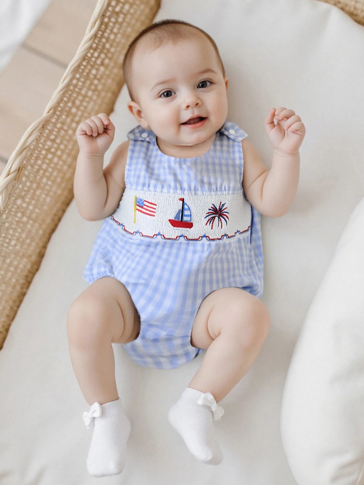 Infant Patriotic Sleeveless Romper Round Neck Jumpsuit Baby Boy 4th of July Playsuit Summer Outfit Newborn