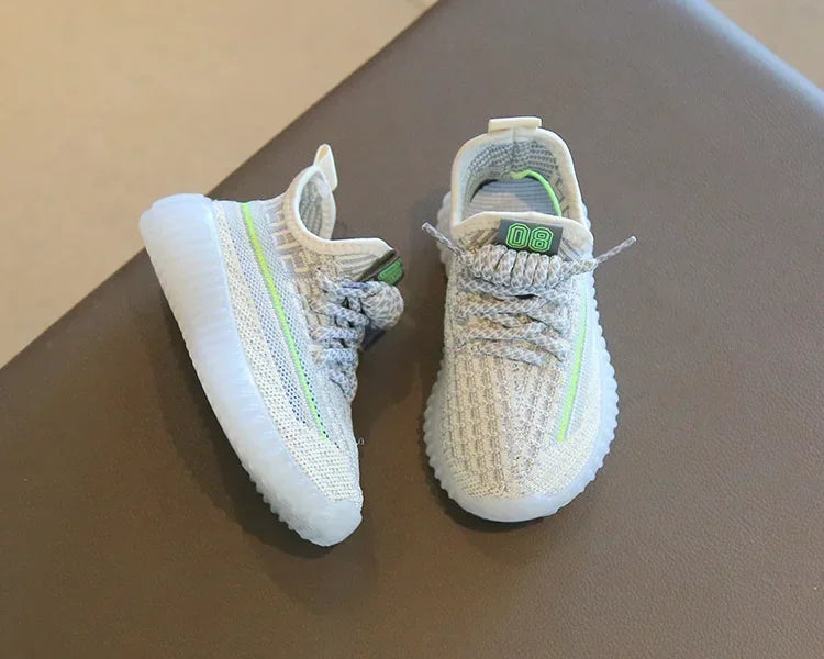 Size 21-32 Kids Casual Shoes Summer Boys Sneakers Breathable Knit Non-slip Shoes Lightweight Girls Casual Children's Shoes