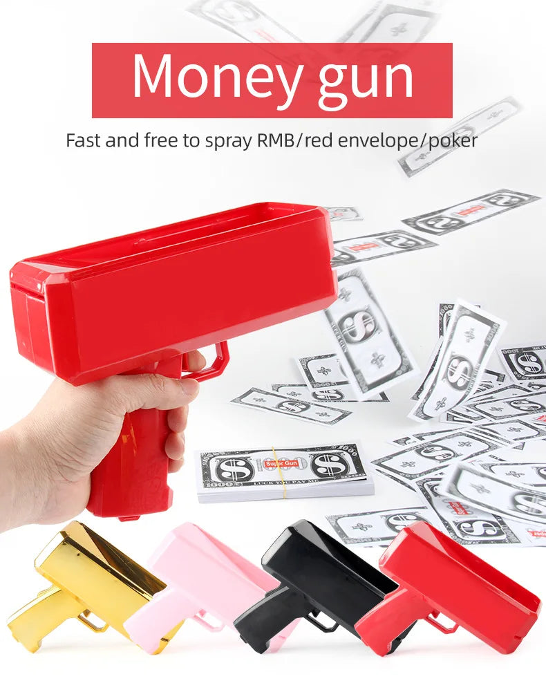 Shoot Money Gun Toy Party Banknote Shoot Pistol Paper Money Shooter Throwing Machine Funny Game Fashion Gift Party Supply Toys