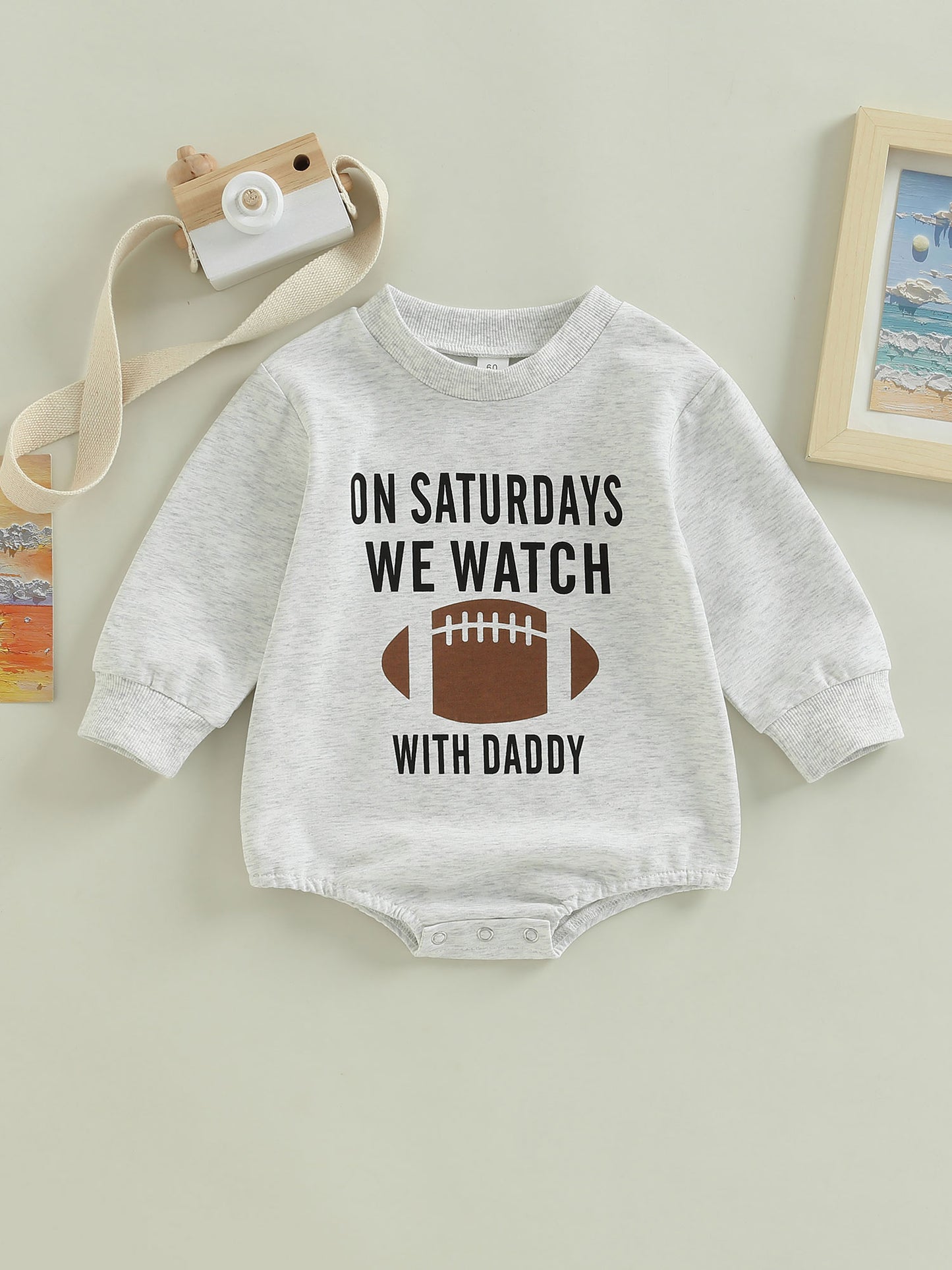 Newborn Baby Unisex Romper Football Team Logo Print Crew Neck Long Sleeve Playsuit Spring Fall Casual s Bodysuits