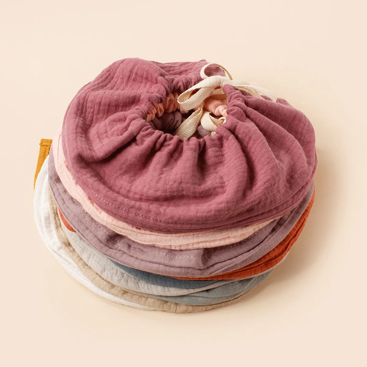 Cotton Gauze Lace Up Baby Bibs New Print Saliva Towel Newborn Burp Cloths Bandana Scarf for Boys Girls Feeding Drool Bib Summer