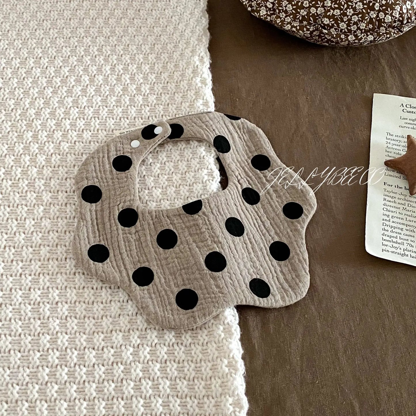 Polka Dot Flower Baby Bib Cotton Newborn Spit Up Burp Cloth Feeding Cover Washable Soft Absorbent Infant Accessories