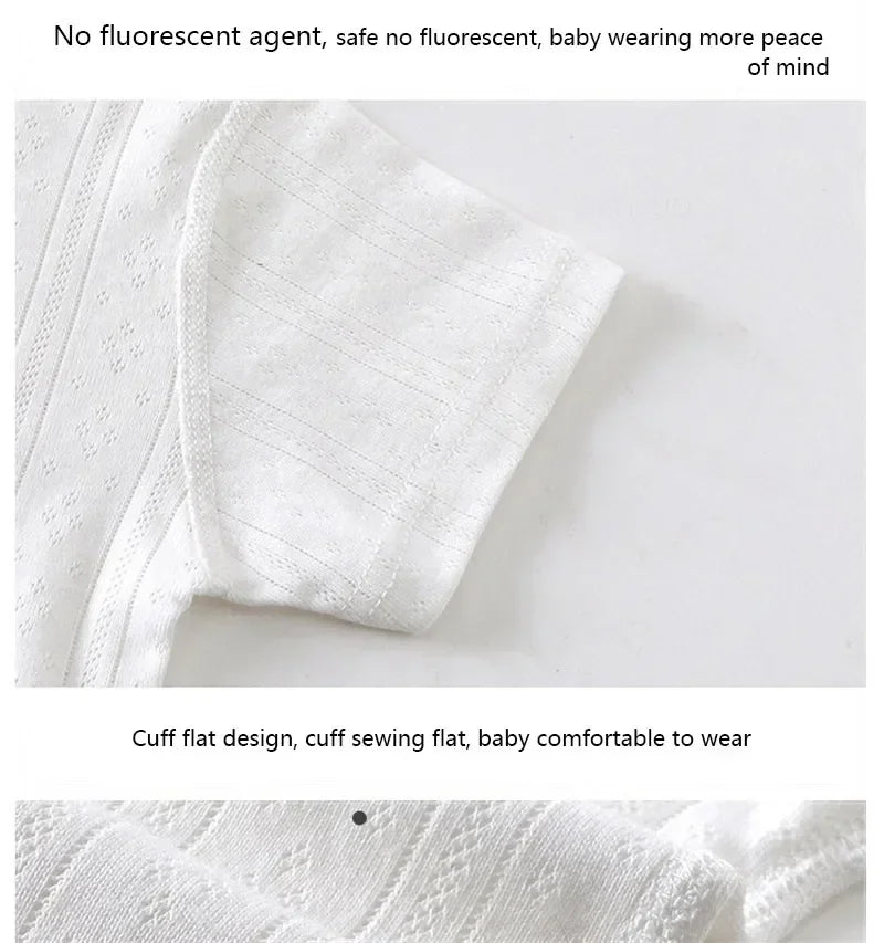 Baby Short Sleeved Jumpsuit Summer Newborn Breathable Mesh Air Conditioning Suit Boys Girls Infant Thin Sleepwear Crawling Suits