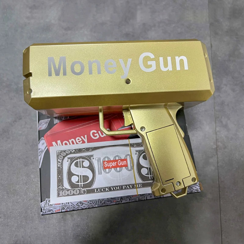 Shoot Money Gun Toy Party Banknote Shoot Pistol Paper Money Shooter Throwing Machine Funny Game Fashion Gift Party Supply Toys