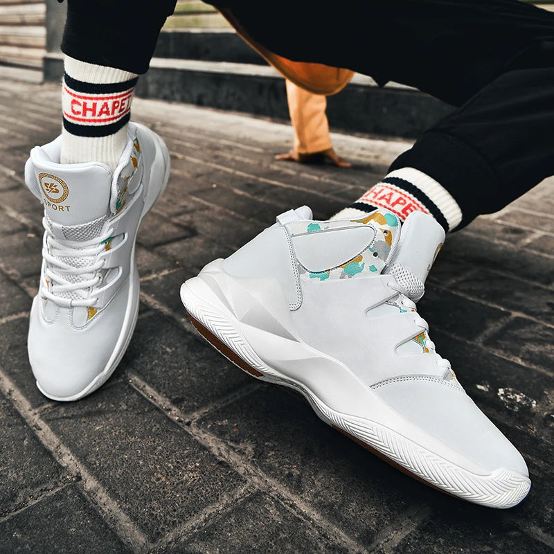 Men's basketball shoes, breathable and non slip outdoor sports shoes, walking and running basketball shoes