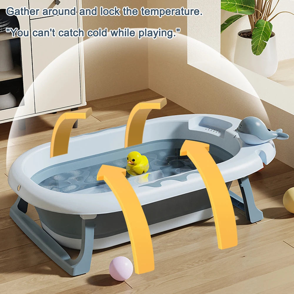 Foldable Baby Bathtub, Safe and Portable Bathing Solution for Infants and Toddlers, Suitable for 6-12 Months, Easy