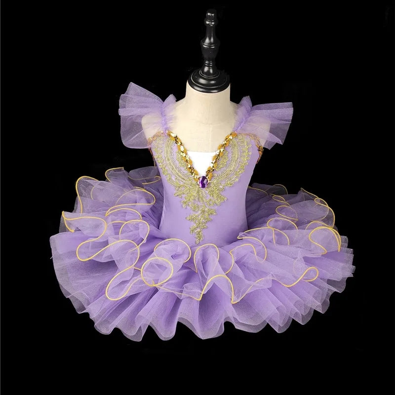 Summer Stage Ballet Dance Dress Girls Performance Tutu Kids Clothes Vestido Girl Mesh Princess Dress for Children's Day