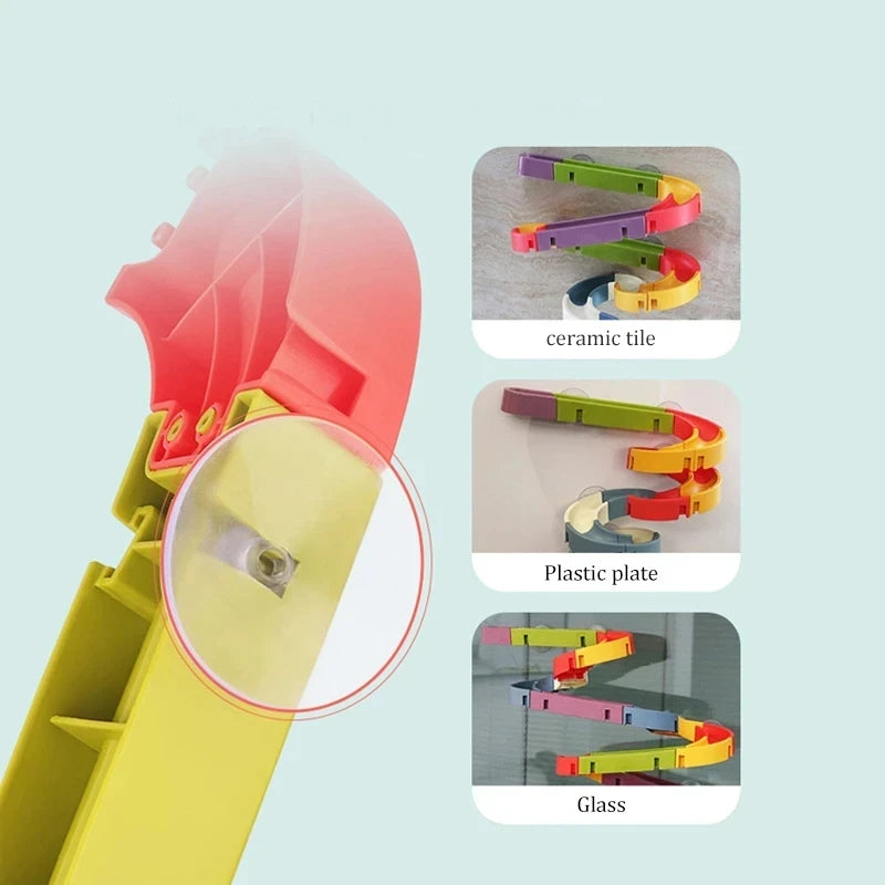 Children DIY Assembling Track Slide Suction Cup Toys Children Bath Tub Shower Wall Delight Game Assembling Track Suction Toys