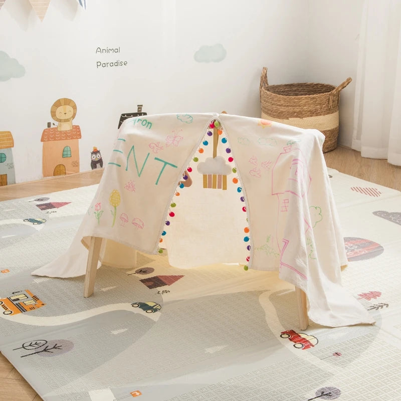 Baby Montessori Wooden Gym Frame Rattle Toys Newborn Mobile Hanging Sensory Toys Foldable Play Gym Frame Kid Holder Bracket Gift